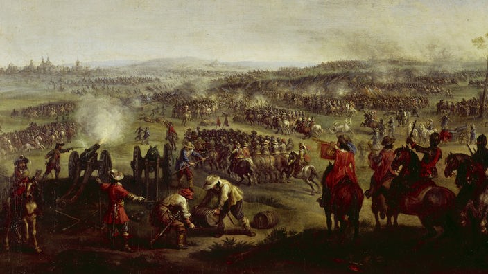 Das Ölgemälde zeigt die Schlacht am Weißen Berg 1620