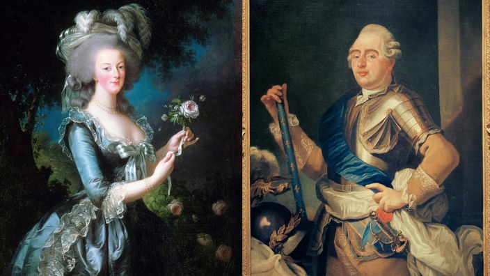 Doppelportrait von Ludwig XVI. und Marie Antoinette.