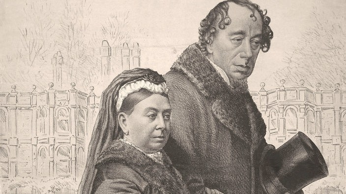 Benjamin Disraeli und Königin Viktoria nebeneinander