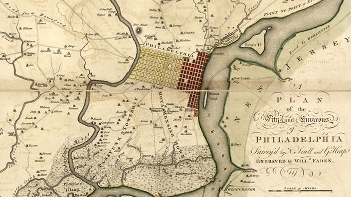 Karte von Philadelphia aus dem Jahr 1777