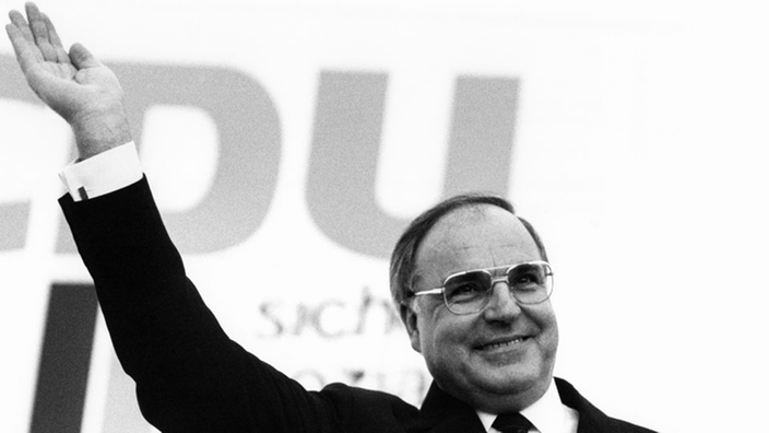 Helmut Kohl bei einer CDU-Wahlveranstaltung 1983 in Dortmund.