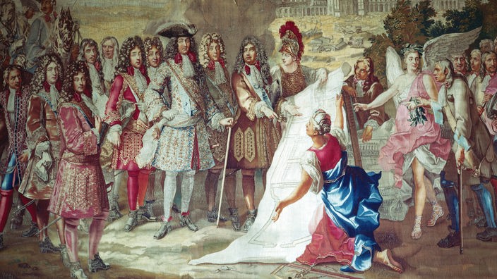 Ludwig XIV. bei der Besichtigung vom Bau von Schloss Versailles