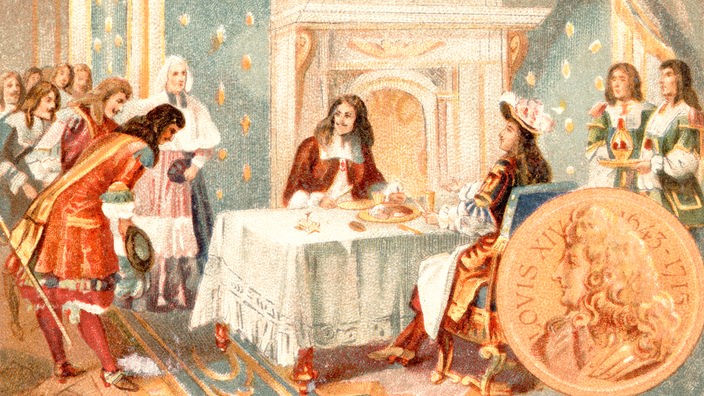 Molière am Tisch Ludwigs XIV.