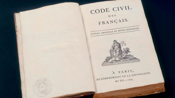 Titelblatt einer Erstausgabe des "Code civil" von 1804.