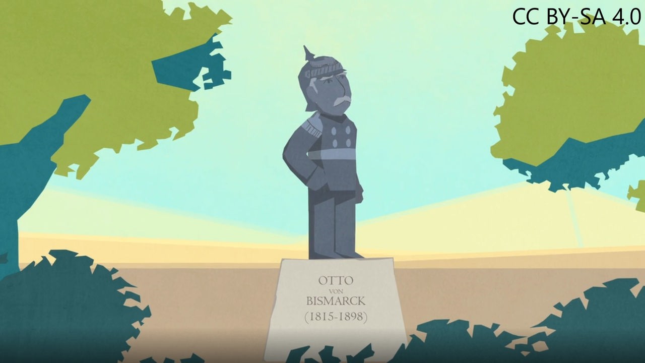 Ein Denkmal für Otto von Bismarck im Park