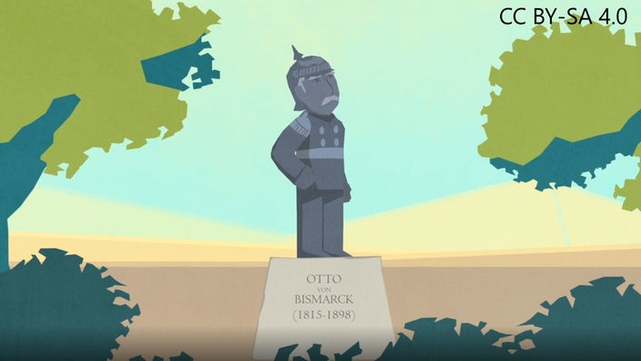 Ein Denkmal für Otto von Bismarck im Park
