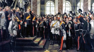 Im prachtvollen Spiegelsaal von Schloss Versailles wird Wilhelm I. zum deutschen Kaiser ausgerufen