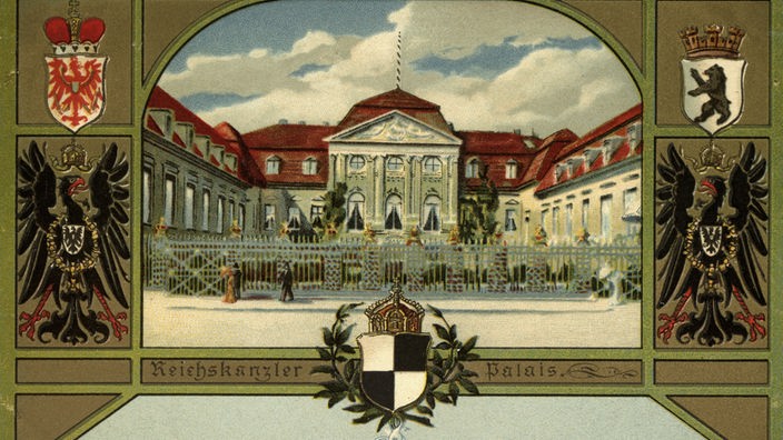 Zeitgenössische Postkarte des Palais des Reichskanzlers in Berlin-Mitte