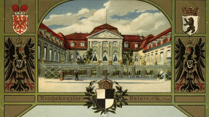 Zeitgenössische Postkarte des Palais des Reichskanzlers in Berlin-Mitte | Bildquelle: akg Zeitgenössische Postkarte des Palais des Reichskanzlers in Berlin-Mitte