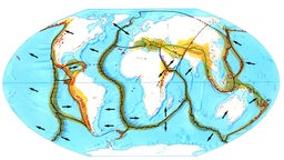 Weltkarte mit Plattengrenzen