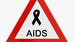 Gefahrenzeichen Aids.