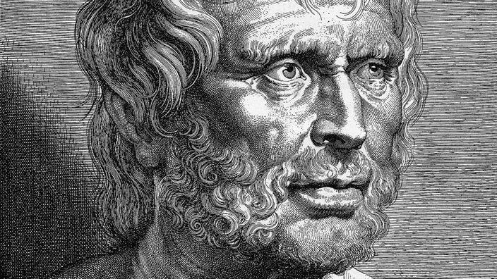 Zeichung des Kopfes des römischen Philosophen Seneca.