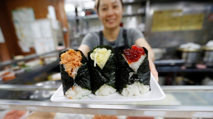 Vegetarische Sushi mit Reis
