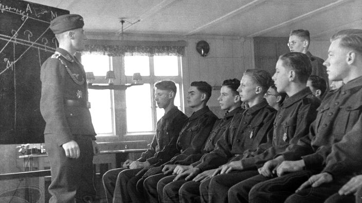Schüler bei der Ausbildung zu Luftwaffenhelfern (1943)