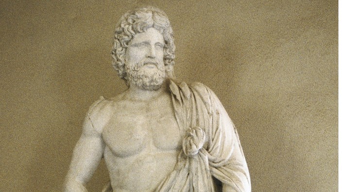 Statue des griechischen Gottes Asklepios.