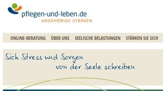 Hilfsangebote für pflegende Angehörige: Screenshot von pflegen-und-leben.de