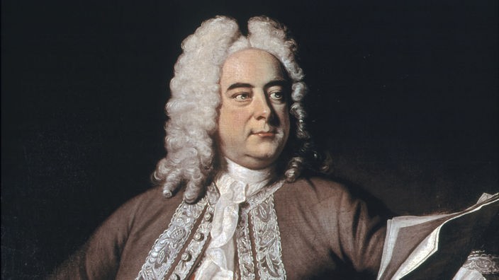 Das Bild zeigt den Komponisten Georg Friedrich Händel mit einer Perücke.
