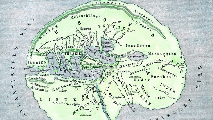 Weltkarte des griechischen Geografen Herodot 