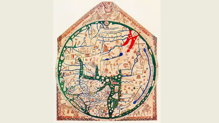 Eine mittelalterliche Weltkarte aus dem Jahr 1285