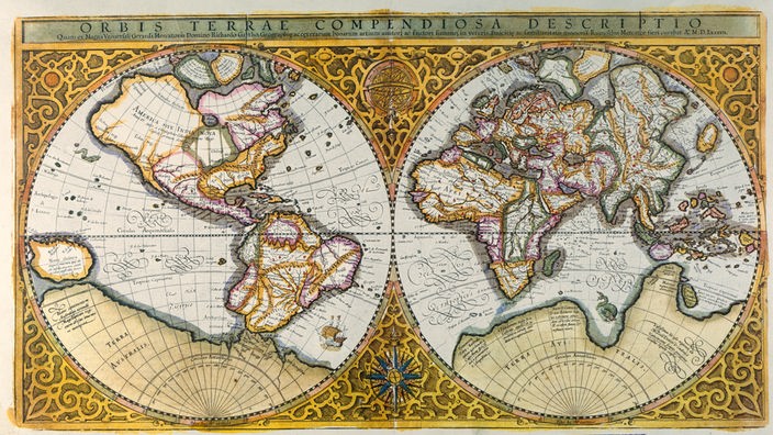Weltkarte nach Mercator aus dem Jahr 1587
