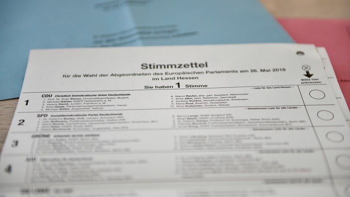 Stimmzettel für die Europawahl.