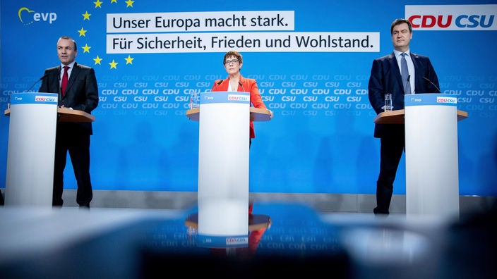 Wahlkampfveranstaltung der CDU/CSU vor der Europawahl 2019.