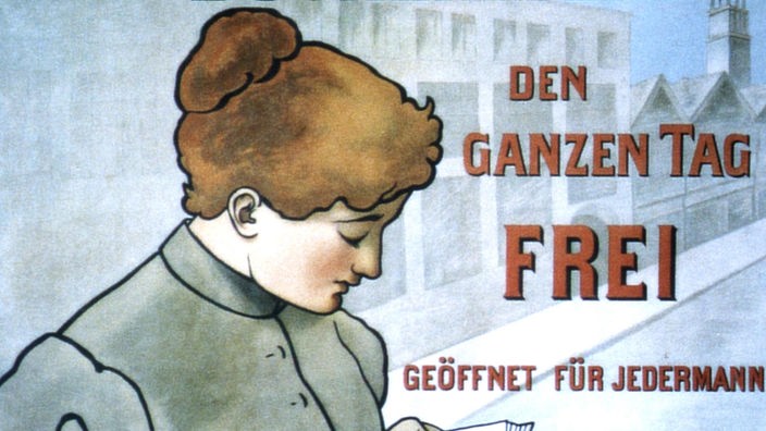 Plakat für die erste öffentliche Bücherhalle, die in Hamburg in der Strasse Kohlhöfen von der 'Patriotischen Gesellschaft Hamburg' durch Geldsammlungen finanziert wurde.