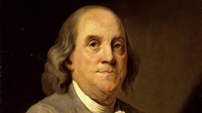 Portraitaufnahme von Benjamin Franklin.