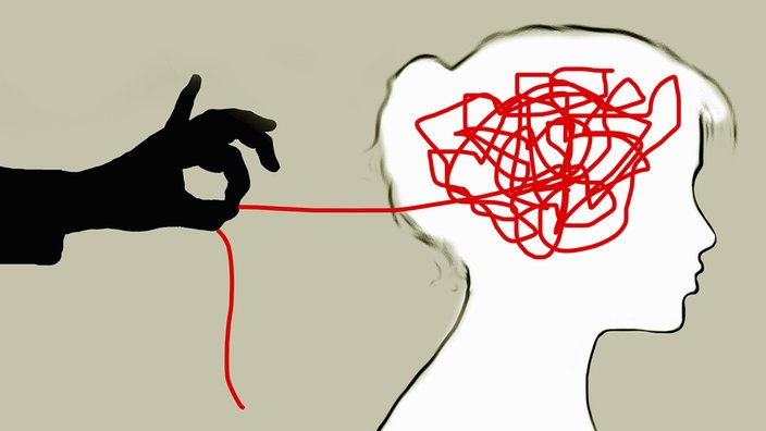 Ein gezeichneter Kopf in dem eine wirre Schnur verläuft.. | Bildquelle: Imago Ein gezeichneter Kopf in dem eine wirre Schnur verläuft..
