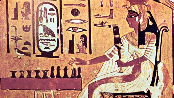 Ägyptisches Wandgemälde: Nefertari beim Brettspiel
