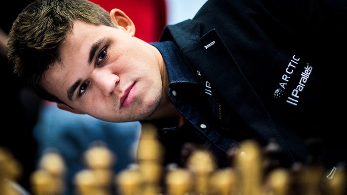 Magnus Carlsen, norwegischer Schach-Grossmeister, auf einem Schachturnier