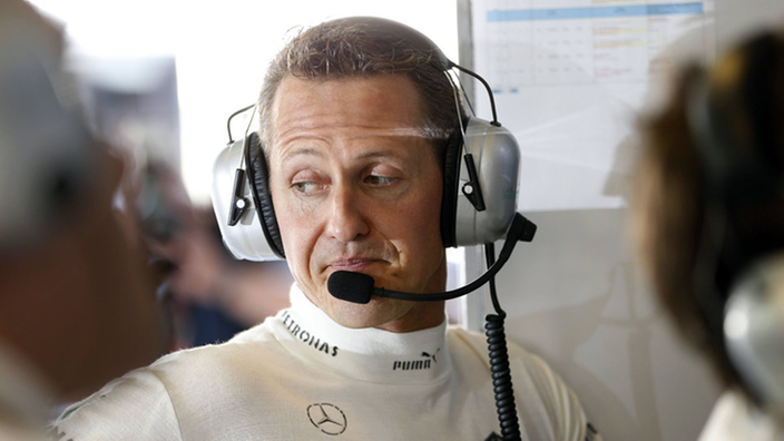Michael Schumacher mit skeptischem Gesicht