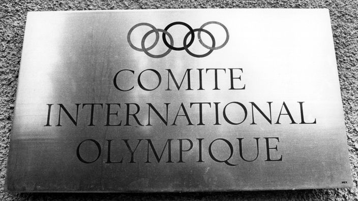 Schild des Internationalen Olympischen Komitees