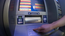 Tastatur eines Geldautomats.