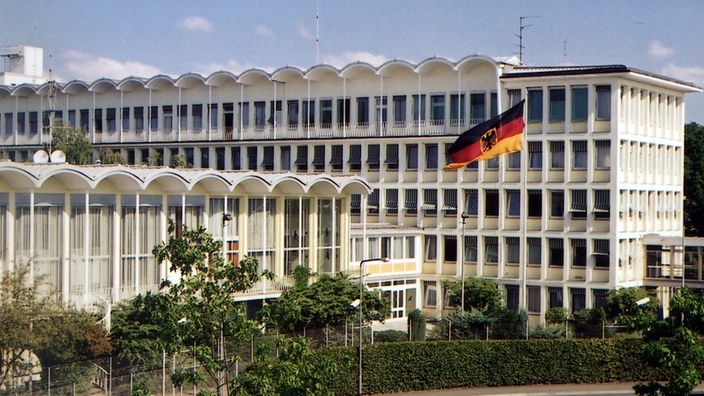 Blick auf das Hauptgebäude des Bundeskriminalamts (BKA) in Wiesbaden