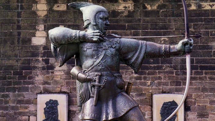Statue von Robin Hood in Nottingham