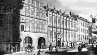 Historische Ansicht des Hauses der Ostindien-Kompanie in Amsterdam