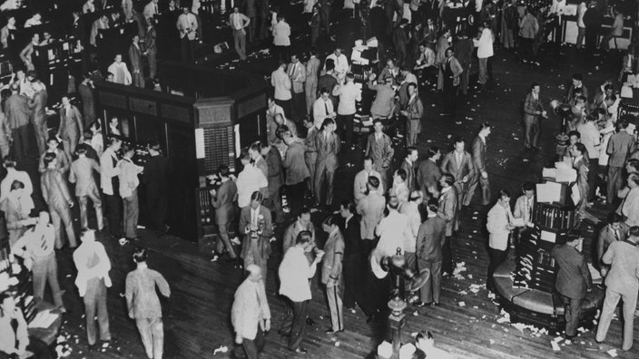 Blick in die New Yorker Börse im Oktober 1929 | Bildquelle: picture-alliance / dpa Blick in die New Yorker Börse im Oktober 1929