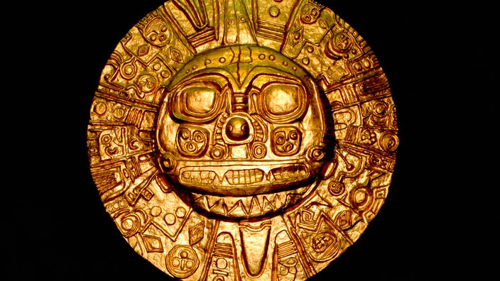 Antike Inka-Sonne aus Gold