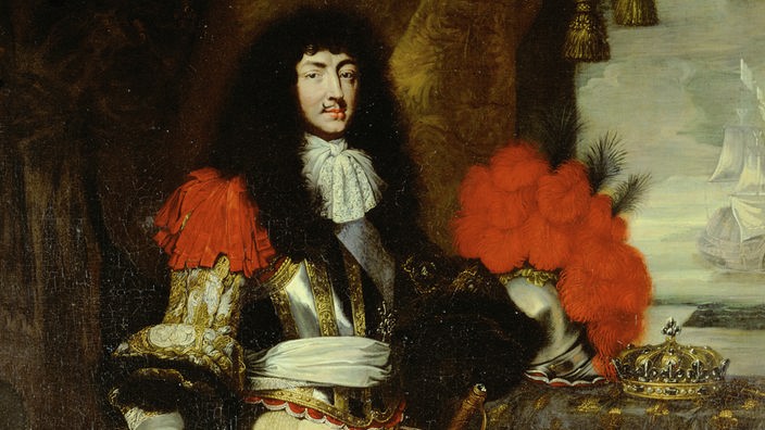 Ludwig XIV., König von Frankreich (1643- 1715) auf einem Gemälde von Claude Le-febvre (1632-1675).