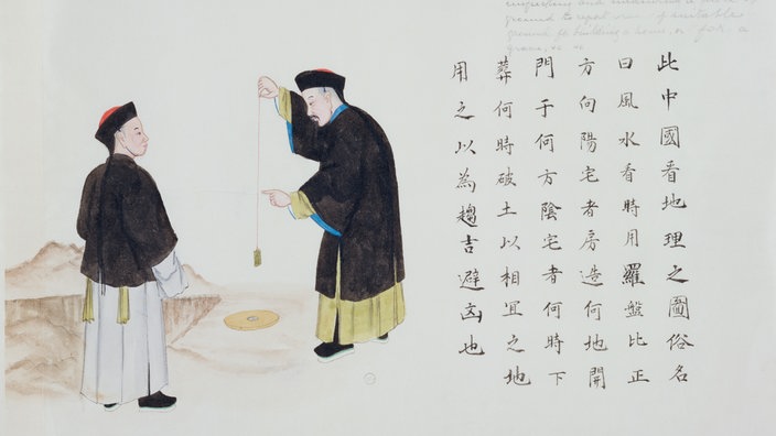 Zeichnung: Zwei Feng Shui Meister | Bildquelle: Interfoto Zeichnung: Zwei Feng Shui Meister