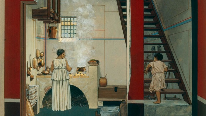 Postkarten-Bild: Küche in der Antike