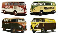 Mehrere VW-Busse um 1954-58.