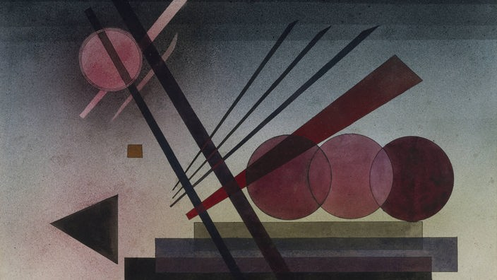 Abstraktes Bild mit farbigen, geometrischen Formen von Wassily Kandinsky