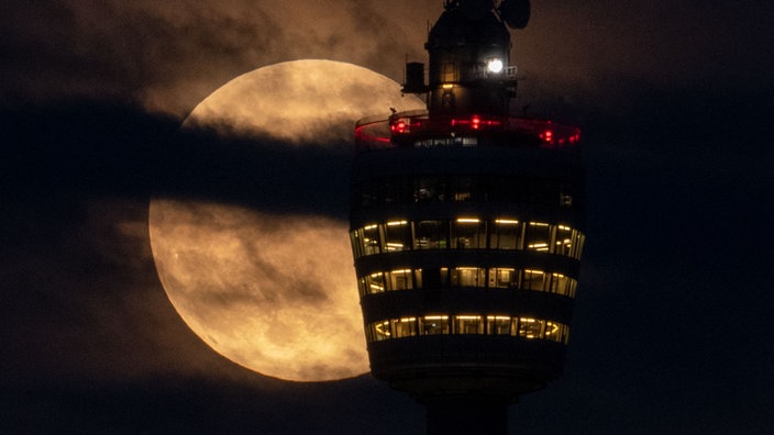 Blick von außen auf ddas beleuchtete Restaurant vor Vollmond | Bildquelle: dpa/Marijan Murat Blick von außen auf ddas beleuchtete Restaurant vor Vollmond