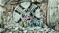 Tunnelbohrer im Kalkgestein in Kuala Lumpur.