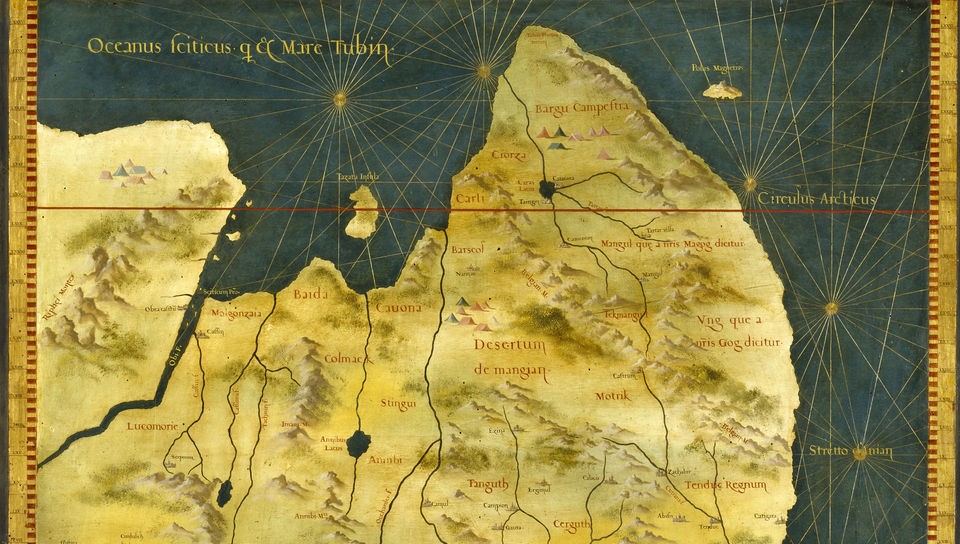 Karte Sibiriens aus dem 16. Jahrhundert.