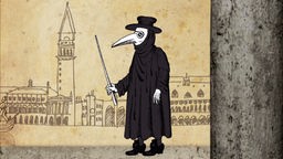 Pestmaske aus Venedig - Illustration