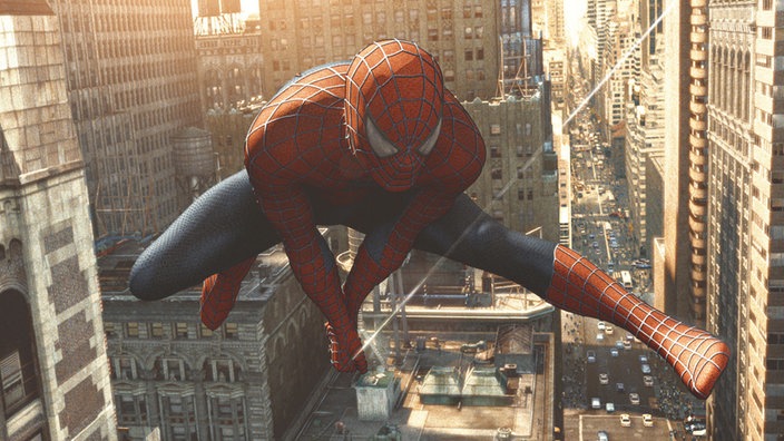 Kopf der Comicfigur Spider-Man im roten Kostüm mit großen Insektenaugen | Bildquelle: WDR/Interfoto/Mary Evans Kopf der Comicfigur Spider-Man im roten Kostüm mit großen Insektenaugen
