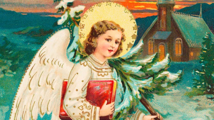 Weihnachtspostkarte mit dem Christkind (um 1909) | Bildquelle: akg-images Weihnachtspostkarte mit dem Christkind (um 1909)